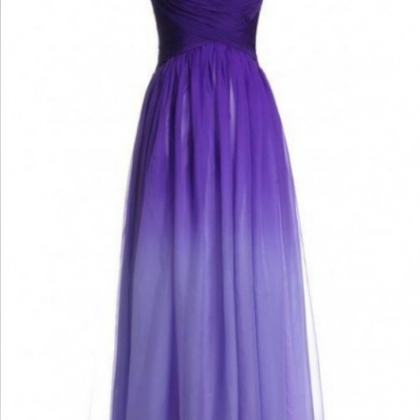 A Purple Strapless Dress With Pleated Corsets And..
