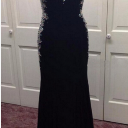 A Black Ball Gown, No Back Ball Gown, Evening..