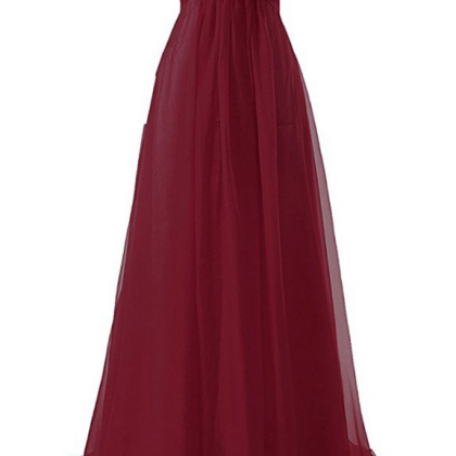 red sleeveless ball gown