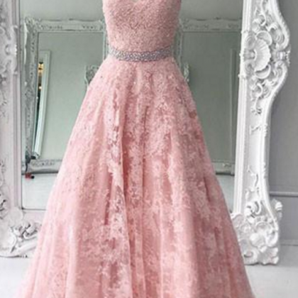 Charming Prom Dresses,lace Prom Dress, A-line..