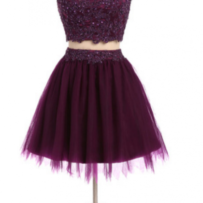 Homecoming Robes A-ligne Sweetheart Pourpre Short..