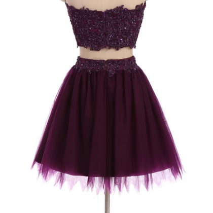 Homecoming Robes A-ligne Sweetheart Pourpre Short..