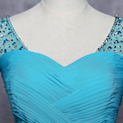 Blue V- The Mermaid Wedding Dress Evening Silk..