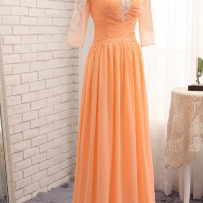 Orange Wedding Dress Party Silk Sleeveless Silk..