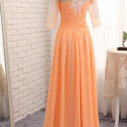Orange Wedding Dress Party Silk Sleeveless Silk..