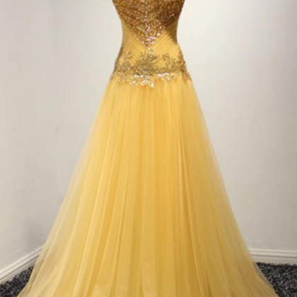 The Yellow Modern Evening Dress..