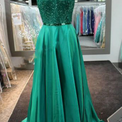 Green Chiffon Ball Gown, Evening Gown With Beaded, Evening Dress. on Luulla