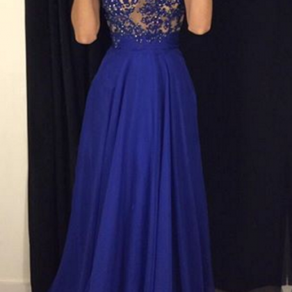 Royal Blue Prom Dresses,one Shoulder Evening..