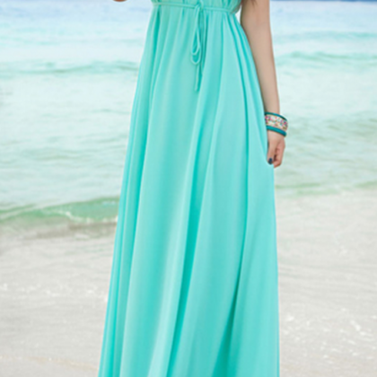 Charming Sexy Beach Prom Dresses, Simple Long..