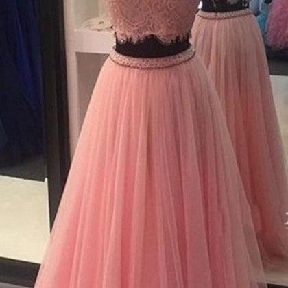Pink Neck Ball Gown,2 Party Dresses.