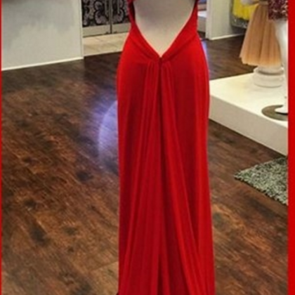 Red Prom Dress,sexy Open Back Prom Dress,a Line..
