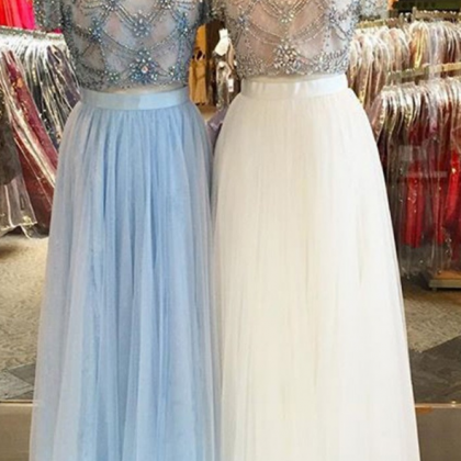 Tulle Prom Dress,2 Piece Prom Dress,two Piece Prom..