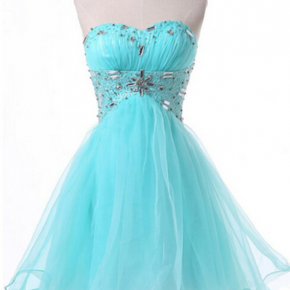 Light Blue Short Tulle Homecoming Dress Featuring..