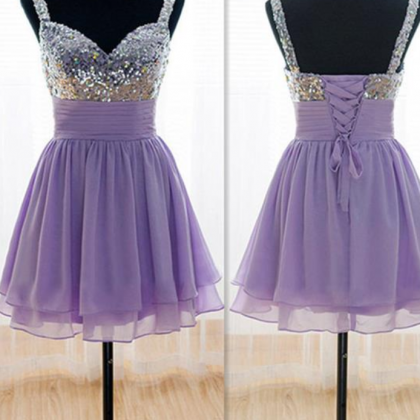 Short Prom Dress, Short Prom Gowns,lavender Prom..