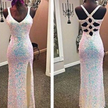 Sexy Sequins Mermaid Sweetheart Sleeveless With..
