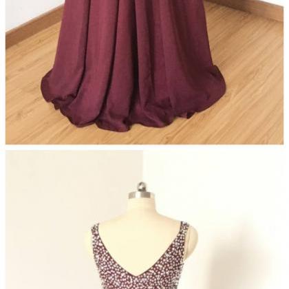 Chiffon Long Dresses with Lace Straps Burgundy Plus Size