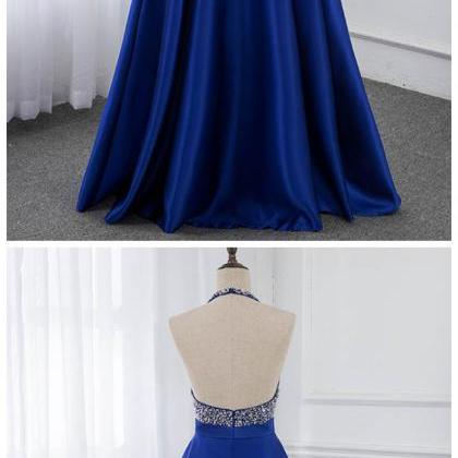 Stylish Dress Royal Blue Long Backless Prom..