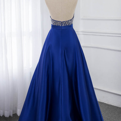 Stylish Dress Royal Blue Long Backless Prom..