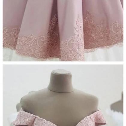 Stylish Dress Off Shoulder Pink Short Homecoming..