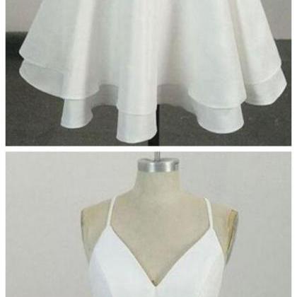 Stylish Dress Simple A Line White Homecoming..
