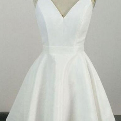 Stylish Dress Simple A Line White Homecoming..