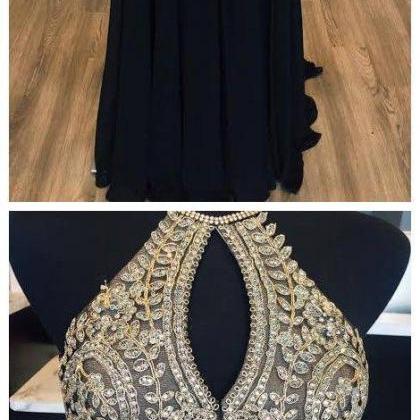 Gray Round Neck Lace Applique Long Prom Dress,..