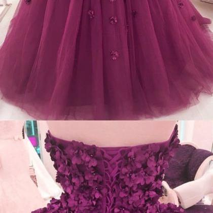 Gorgeous Flowers Sweetheart Tulle Ball Gowns..