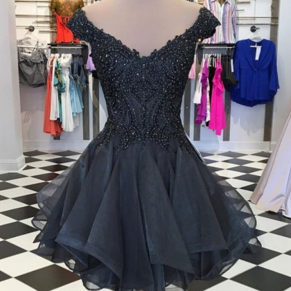 Appliques Lace Homecoming Dress,short Homecoming..