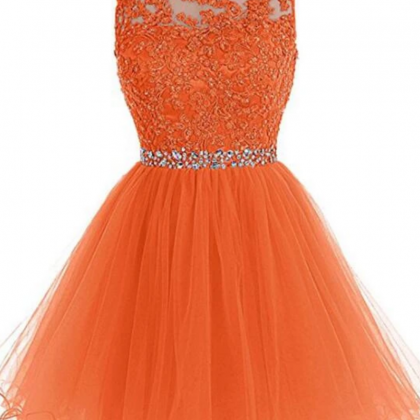 Tulle Beaded Homecoming Dress, Short Party Dress..