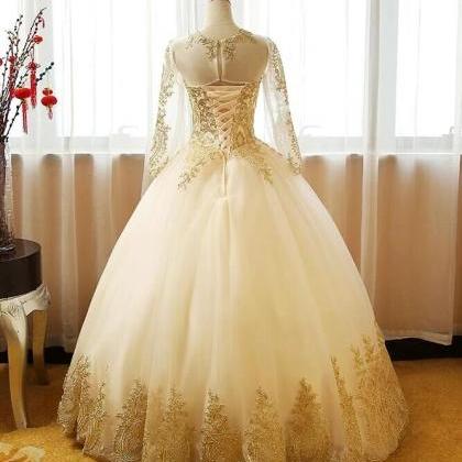 Beautiful Light Long Sleeves Party Gown, Sweet 16..