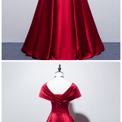 Satin Bridesmaid Dress,burgundy Bridesmaid Dress,v..