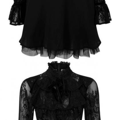 Black Long Sleeve Homecoming Dress With Lace