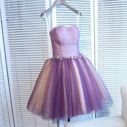 Sweetheart Tulle Pretty Homecoming Dresses, Short..