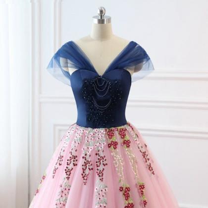 Prom Dress Ball Gown Long Quinceanera Dress Floral..