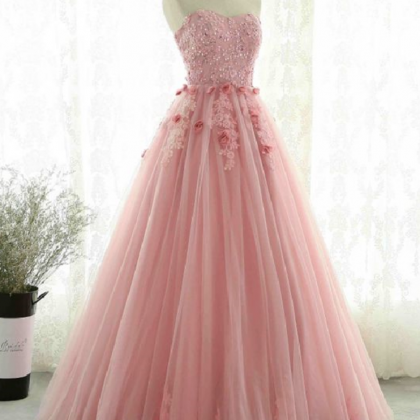 Sweetheart Neck Tulle Long, A-line Formal Prom..