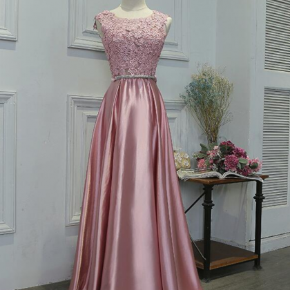 Charming Satin A-line Handmade Party Dress,..