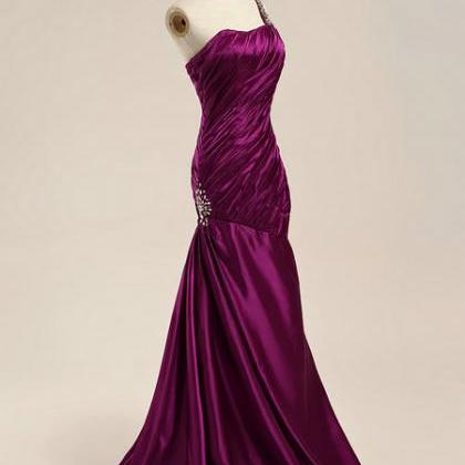 Fashion One Shoudler Full Length Prom Dresses..