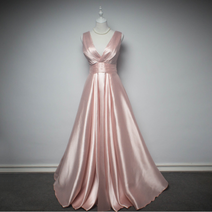 Long Pink Bridesmaid Dresses,A Line..