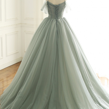 Elegant Tulle Long Prom Gown