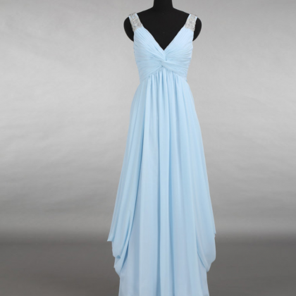 Chiffon Prom Dresses,light Blue Prom Dresses,v..