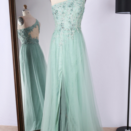 Prom Dresses One-shoulder Embroidery Beaded Long..