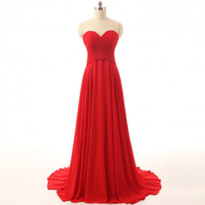 Custom Design Red Prom Dress, O-neck Prom..