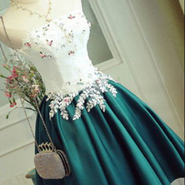 Charming Prom Dress,strapless Prom Gown,short..