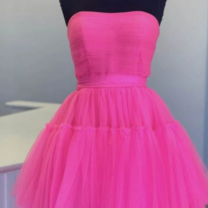 Prom Dresses A Line Tulle High Low Prom Dress..