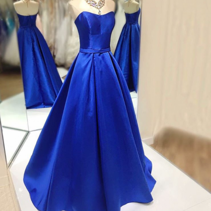 Custom Made Royal Blue Prom Dress,sexy Sweetheart..