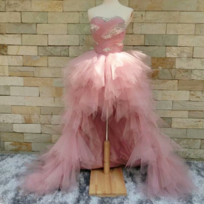 Luxury Wedding Party Dress Pink Formal Dresses..