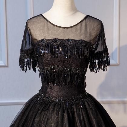 Long Black Beaded Dress