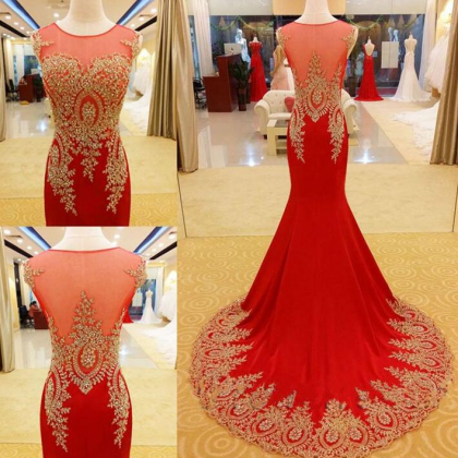 Luxury Prom Dress,red Prom Dress,mermaid Prom..