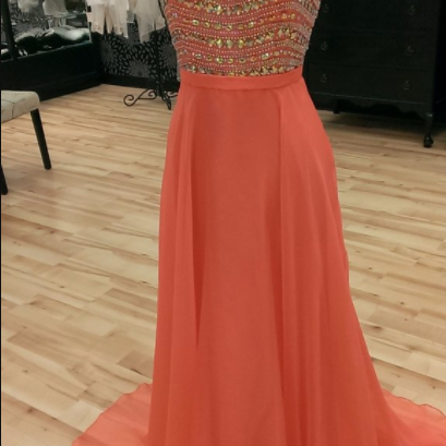 Sparkly Strapless Long Peach Prom Dress Evening..