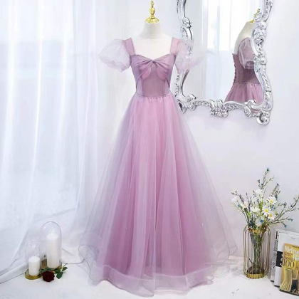 Fairy Evening Dress, Style, Temperament, Pink..
